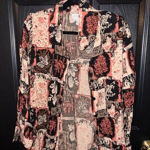 Floral Patchwork Button-Up Shirt